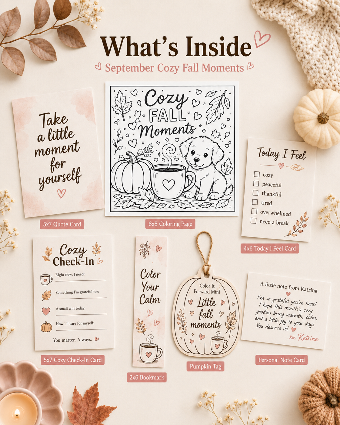 Monthly Coloring Subscription Box, Cozy Happy Mail Club, Adult Coloring Pages, Stickers and Self Care Gift