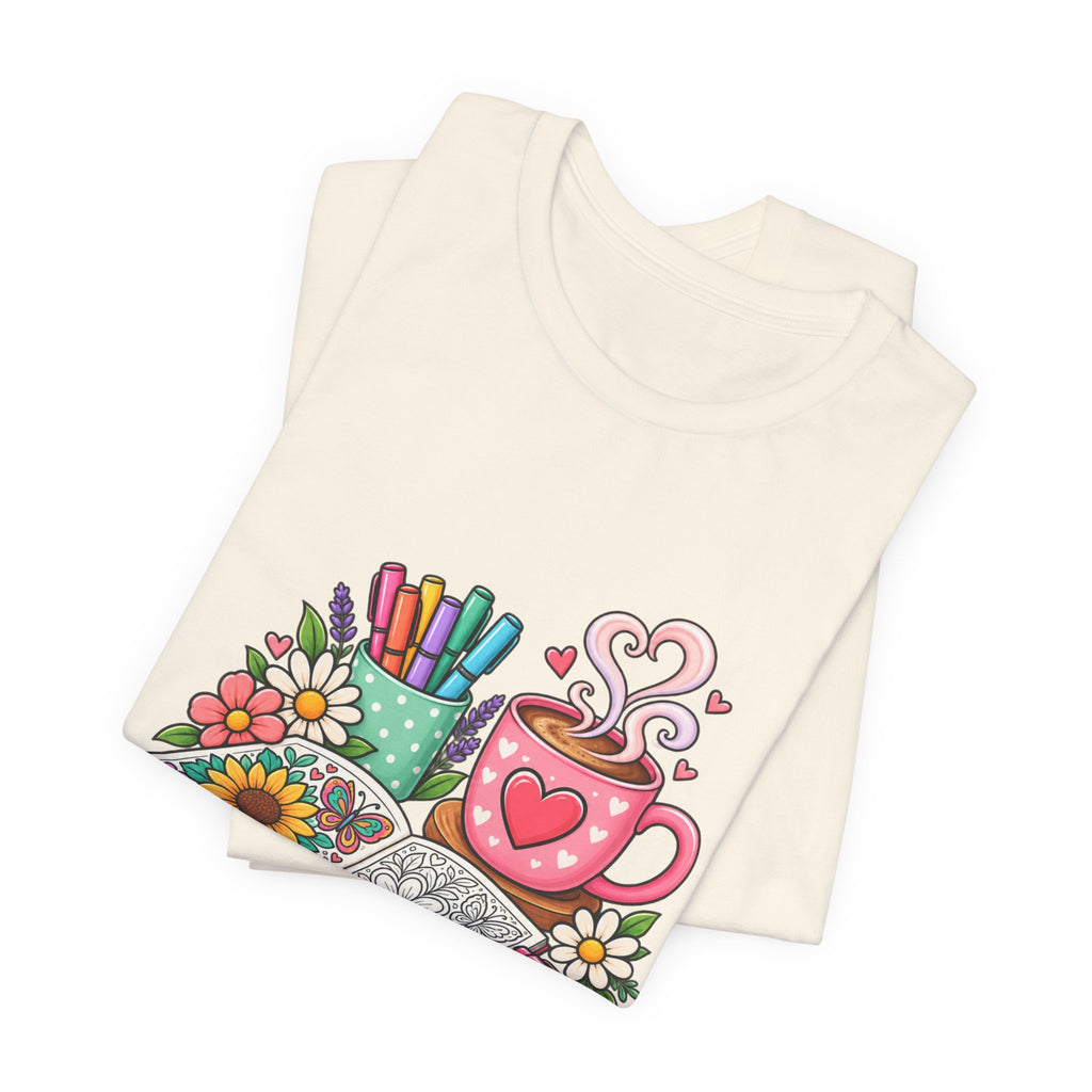 Color Sip Relax Tee — Adult Coloring & Coffee Lover Shirt