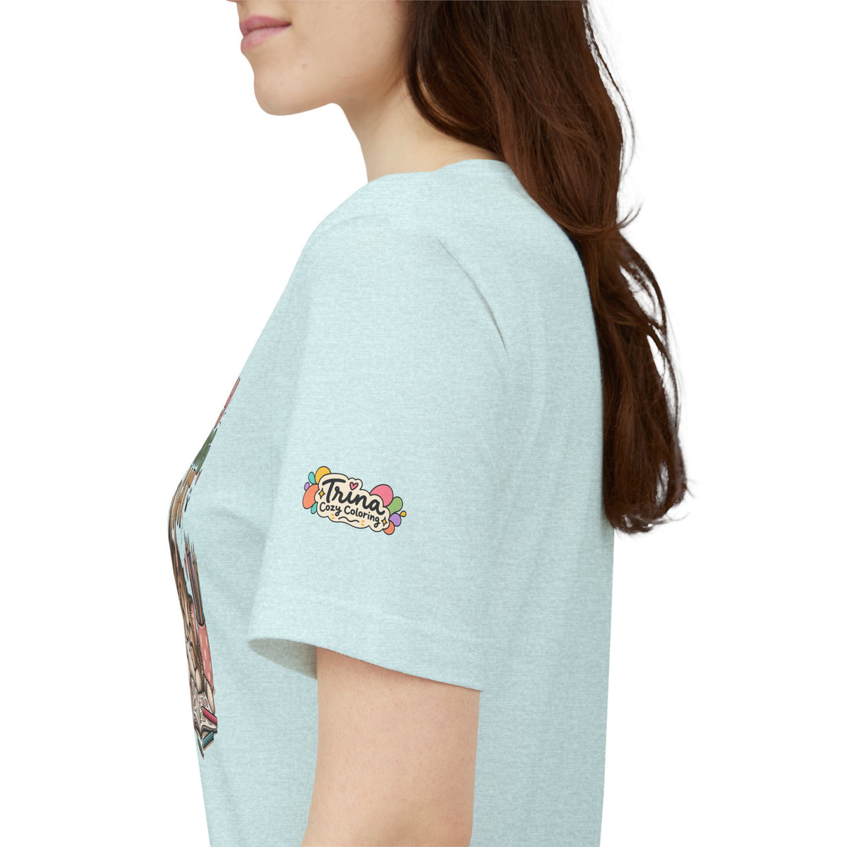 Cozy Coloring Cat T‑Shirt — Cute Cat & Coloring Book Graphic Tee