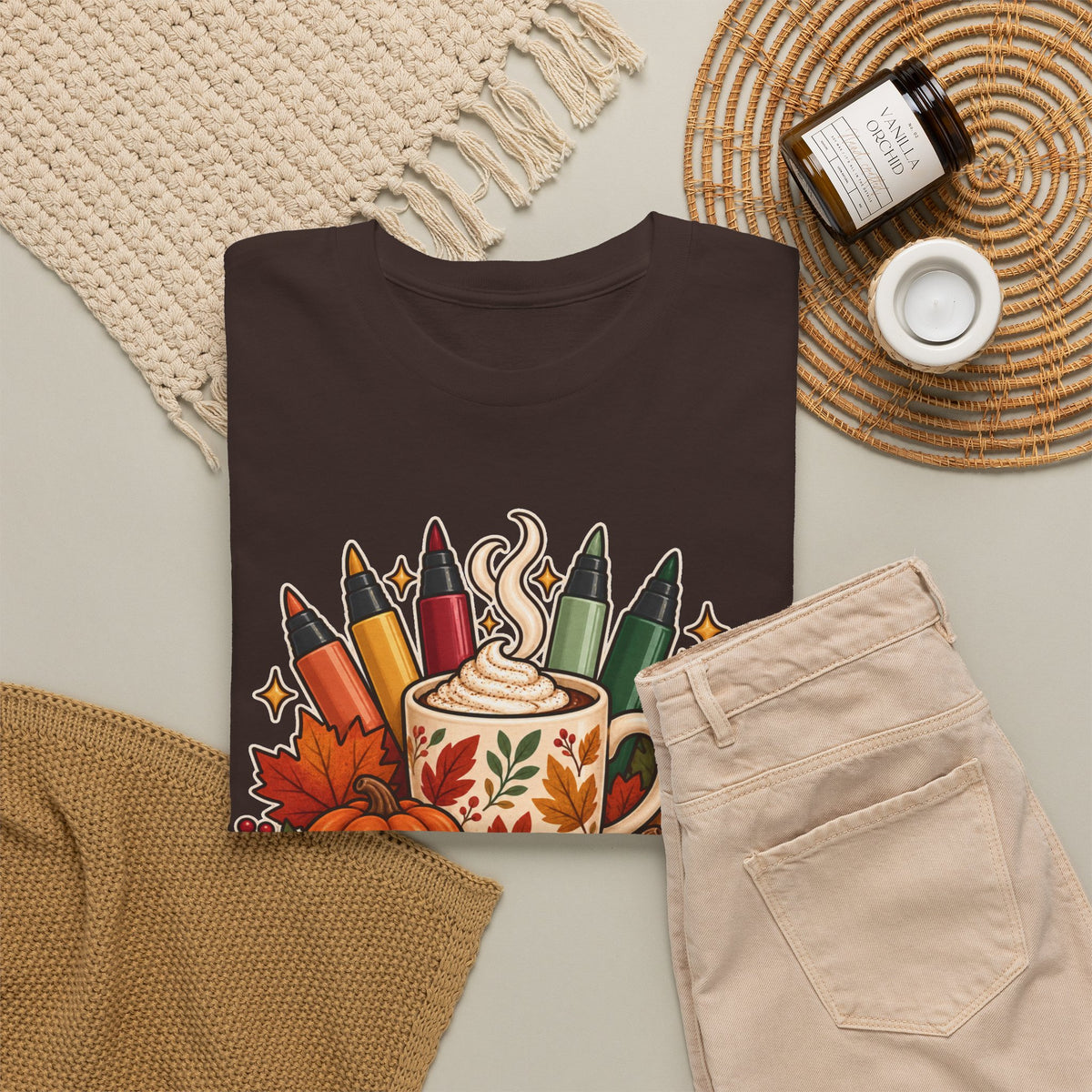Color, Sip & Give Thanks Tee — Thanksgiving Mug & Fall Art Lovers Shirt