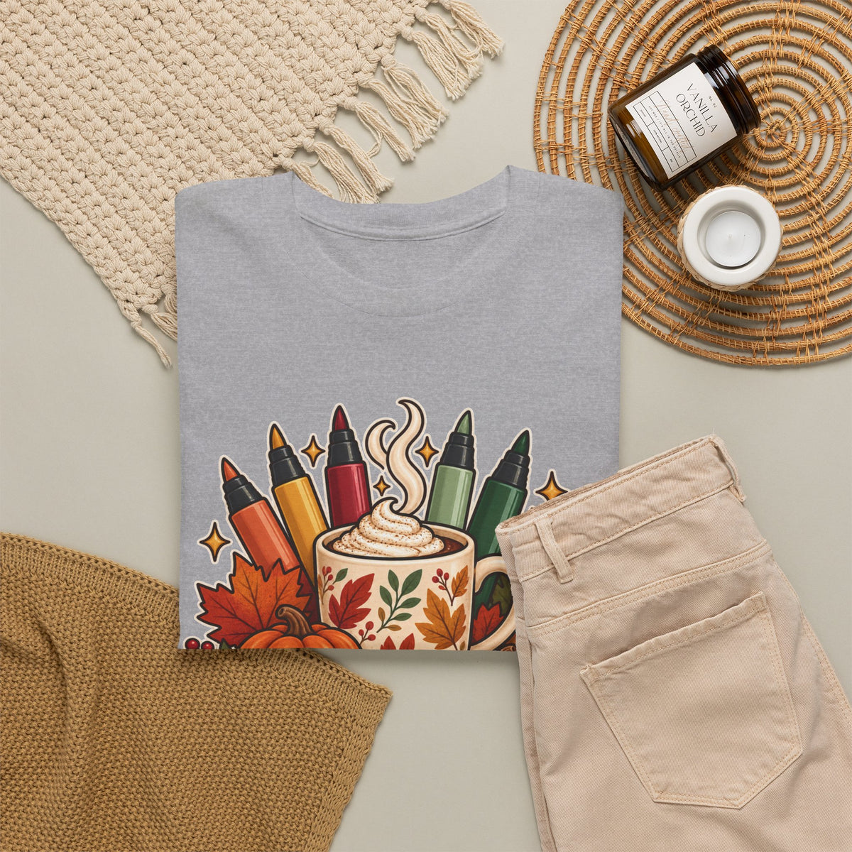 Color, Sip & Give Thanks Tee — Thanksgiving Mug & Fall Art Lovers Shirt