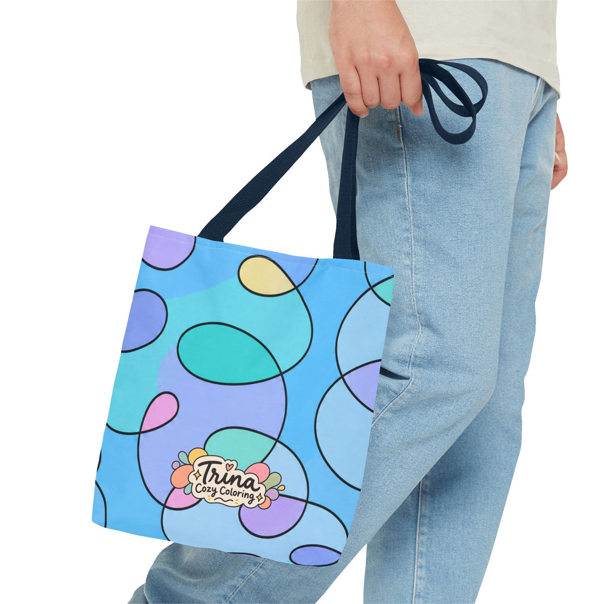 Abstract Pastel Swirl Tote Bag — Colorful Patterned Everyday Tote