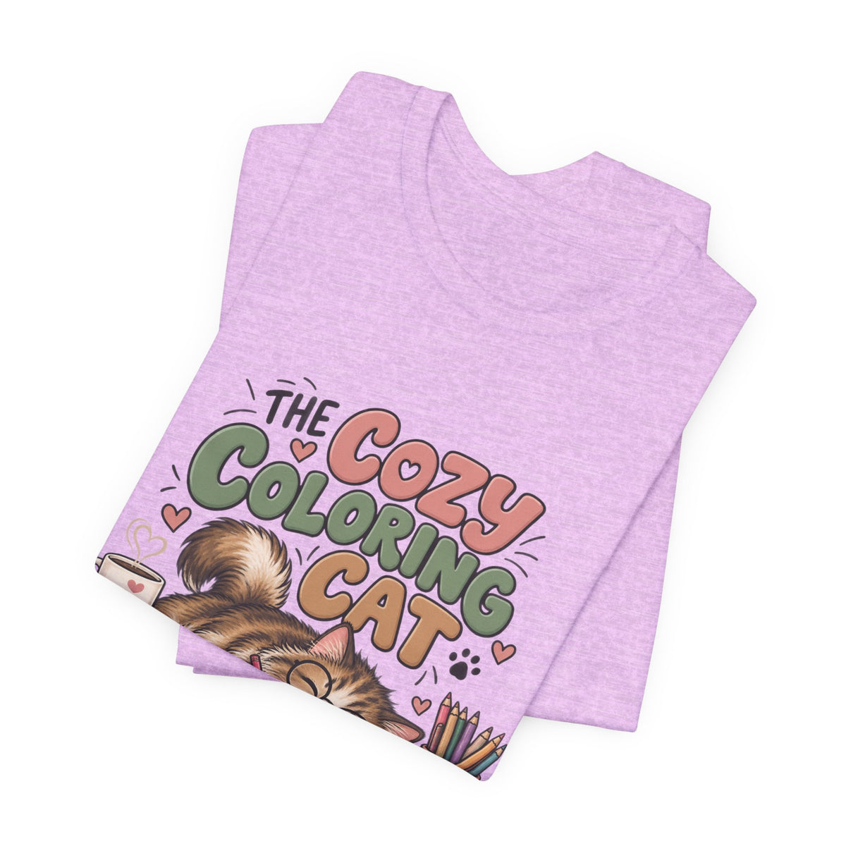 Cozy Coloring Cat T‑Shirt — Cute Cat & Coloring Book Graphic Tee