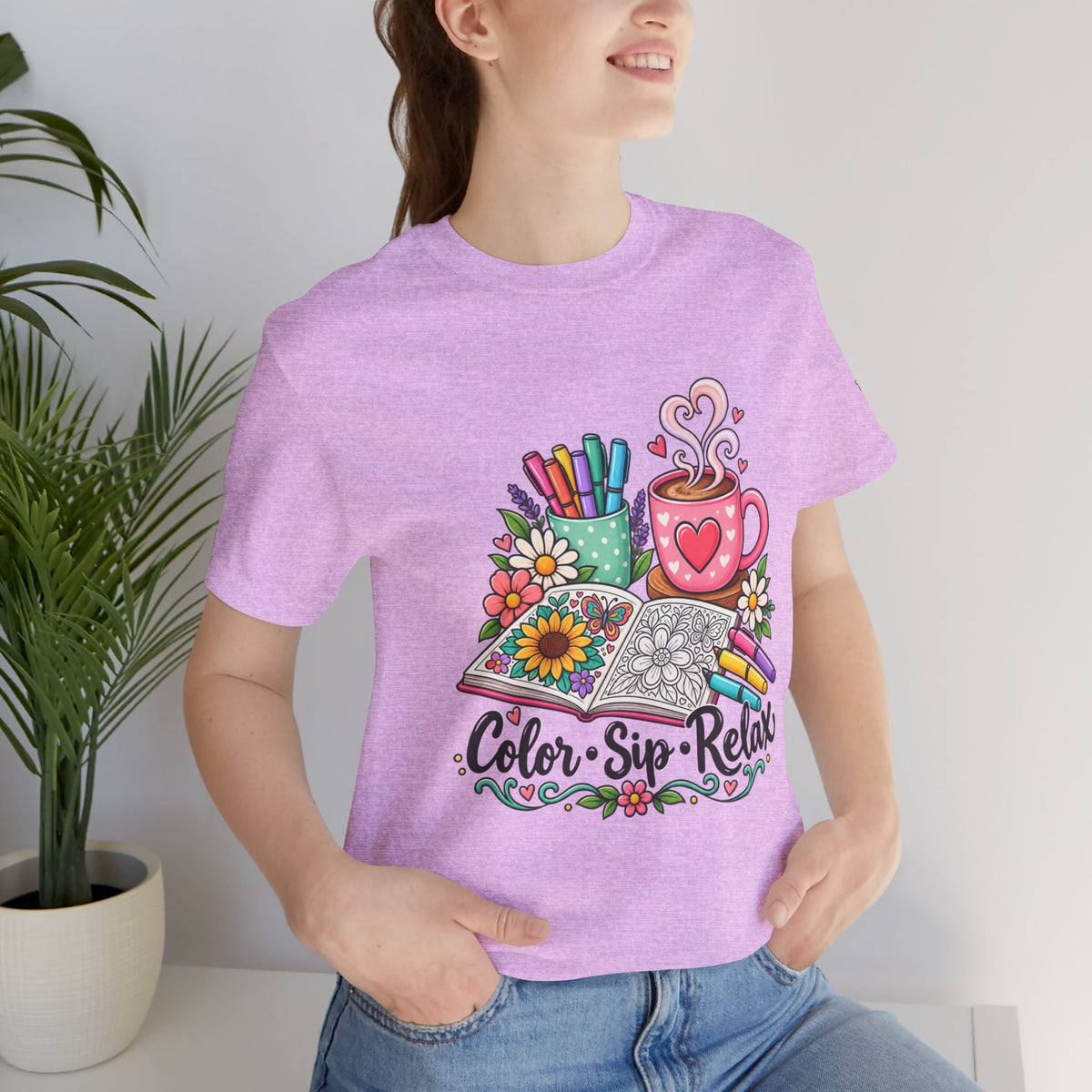 Color Sip Relax Tee — Adult Coloring & Coffee Lover Shirt