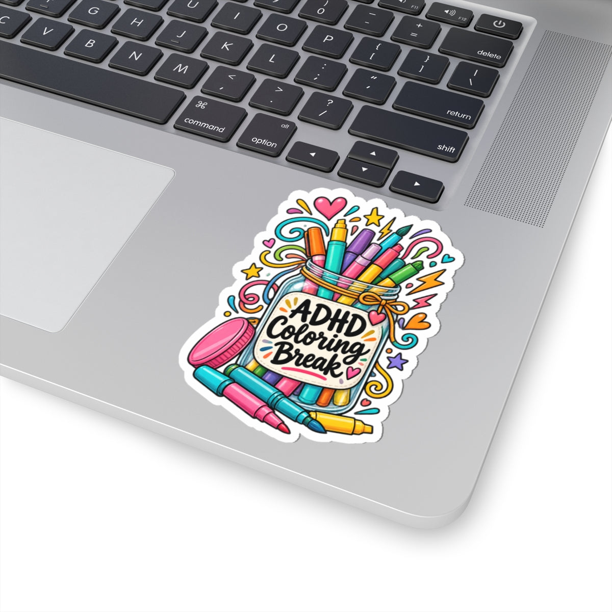 ADHD Coloring Break Sticker — Cute Jar of Markers, Fun Focus Self-Care Decal