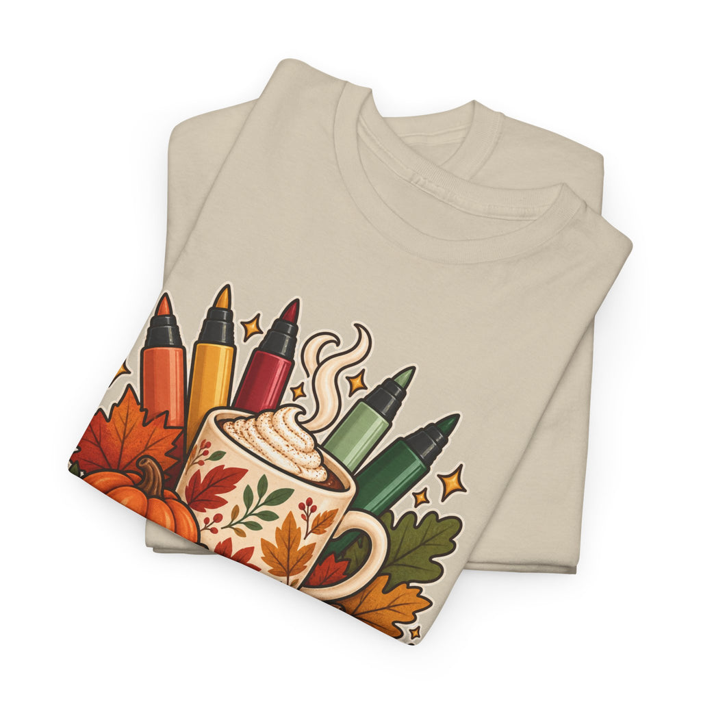 Color, Sip & Give Thanks Tee — Thanksgiving Mug & Fall Art Lovers Shirt