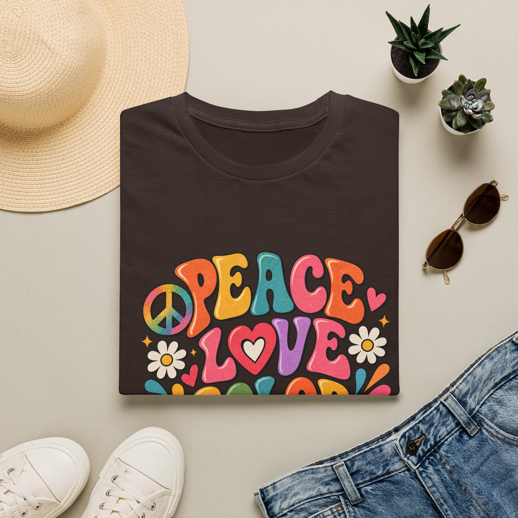 Peace Love Color Pencils T-Shirt — Retro Art Teacher & Artist Gift