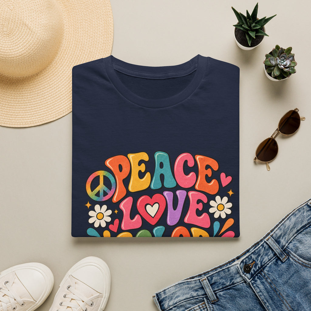 Peace Love Color Pencils T-Shirt — Retro Art Teacher & Artist Gift