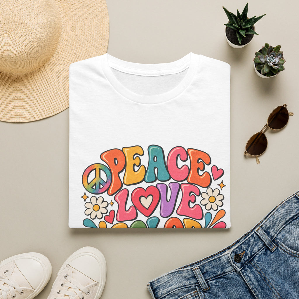 Peace Love Color Pencils T-Shirt — Retro Art Teacher & Artist Gift