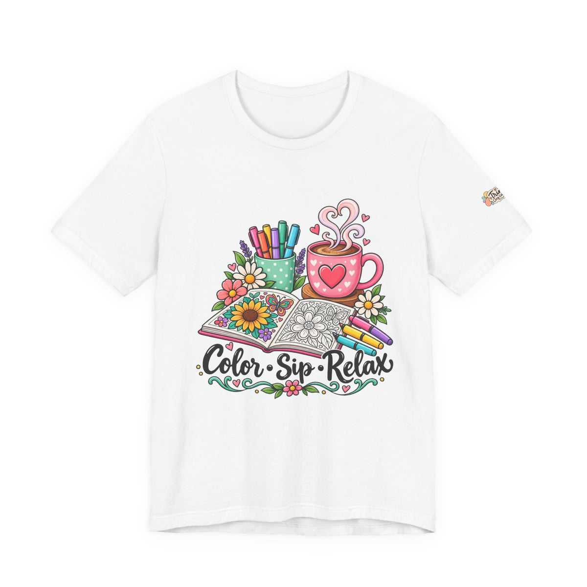Color Sip Relax Tee — Adult Coloring & Coffee Lover Shirt