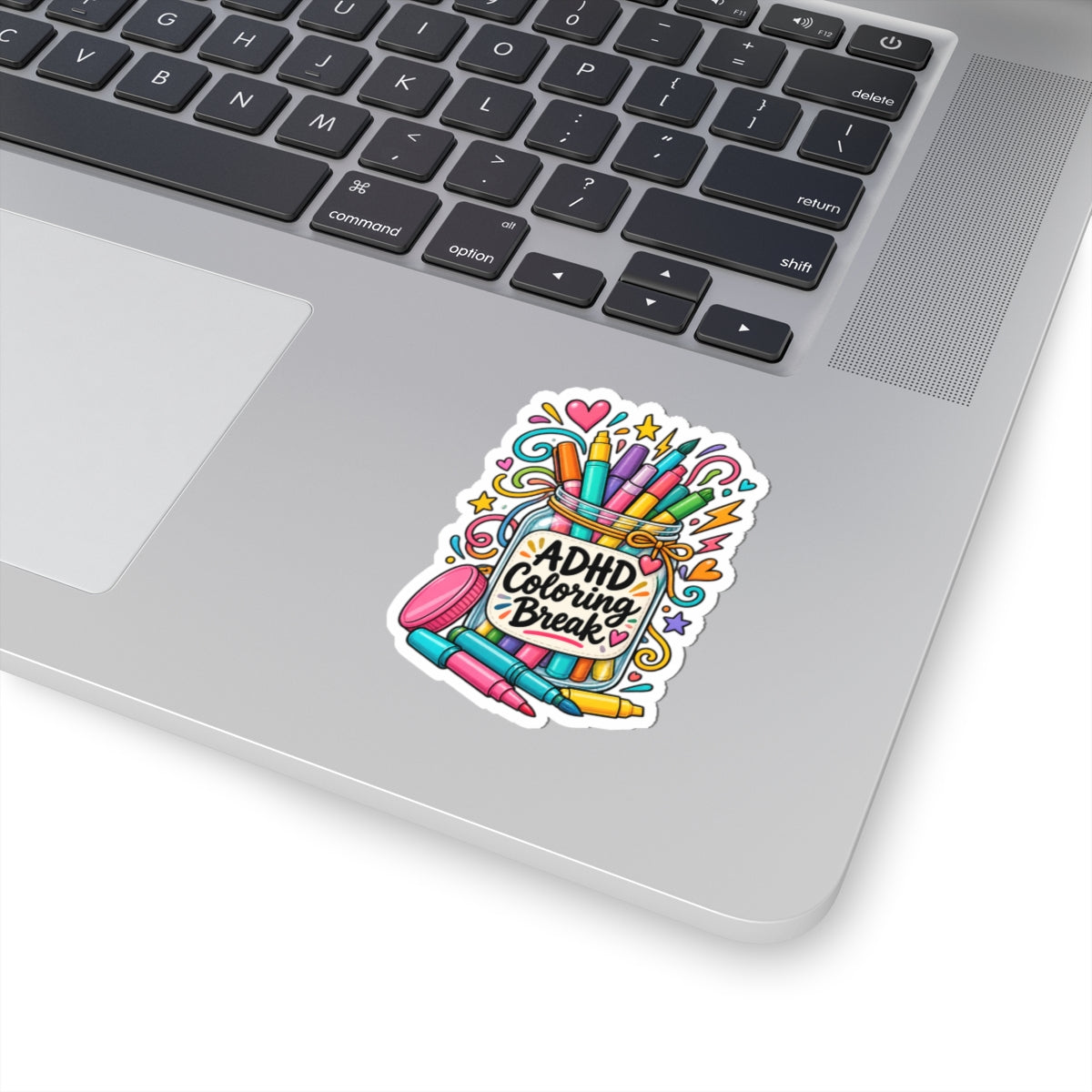 ADHD Coloring Break Sticker — Cute Jar of Markers, Fun Focus Self-Care Decal