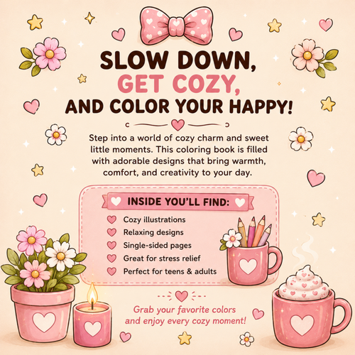 Cozy Cake Coloring Book| Cute and comfy coloring book|Cute &amp; Comfy Designs to Color and Relax