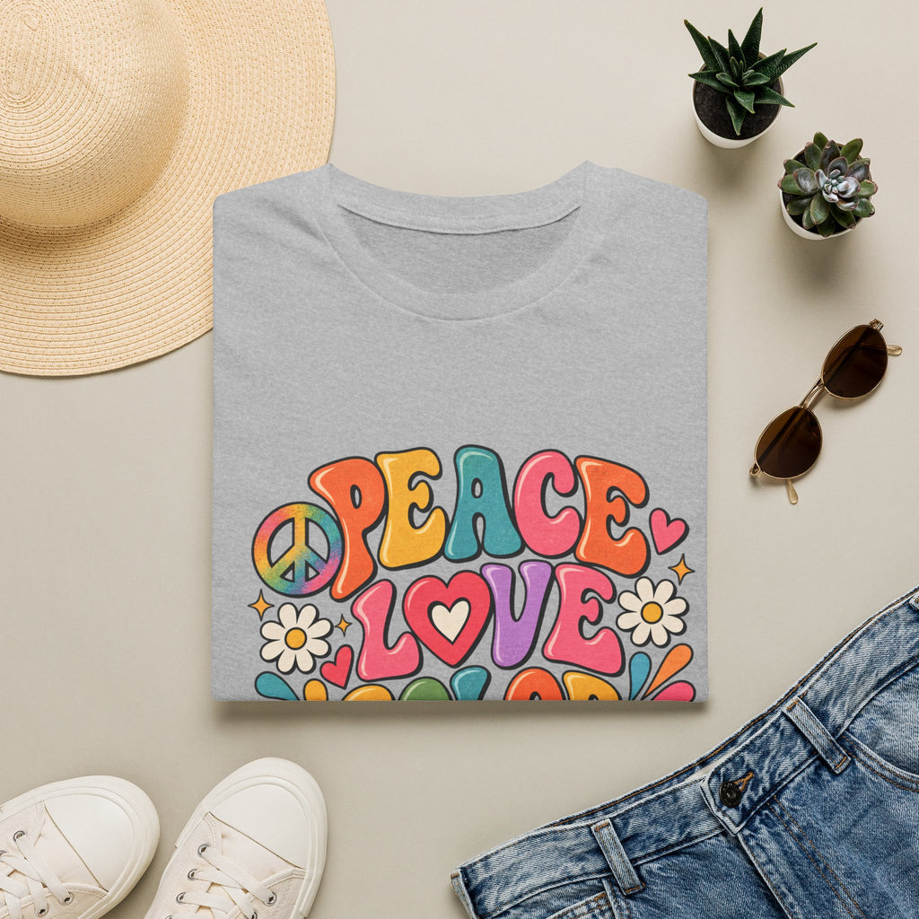 Peace Love Color Pencils T-Shirt — Retro Art Teacher & Artist Gift