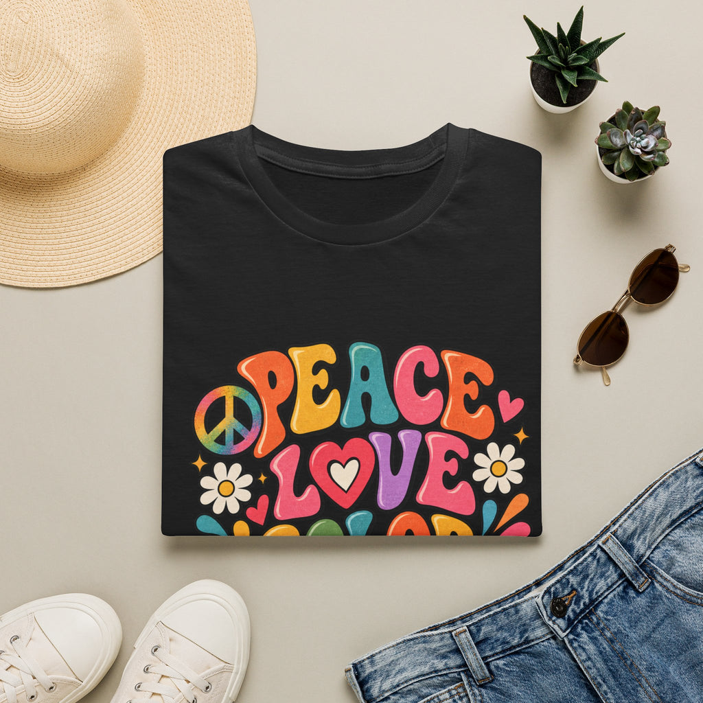 Peace Love Color Pencils T-Shirt — Retro Art Teacher & Artist Gift