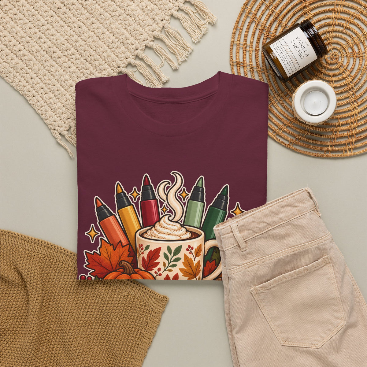 Color, Sip & Give Thanks Tee — Thanksgiving Mug & Fall Art Lovers Shirt