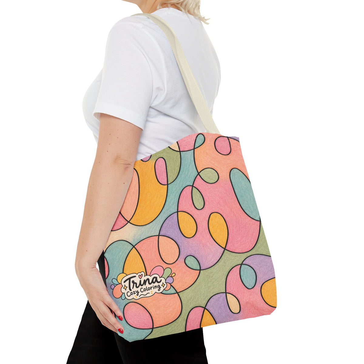 Cozy Candy Abstract Pastel Swirl Tote