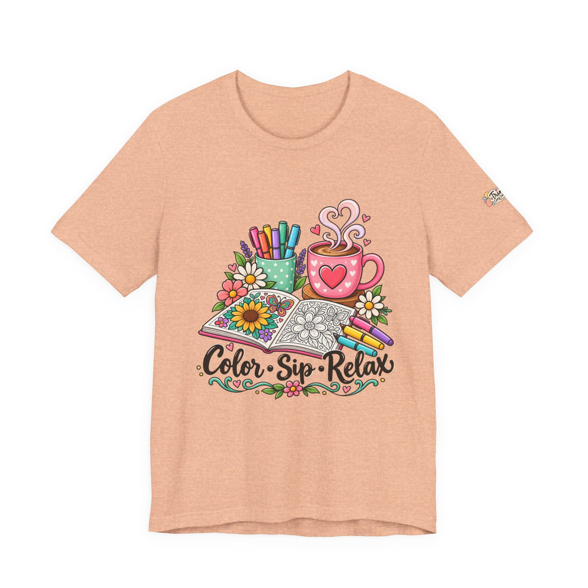 Color Sip Relax Tee — Adult Coloring & Coffee Lover Shirt