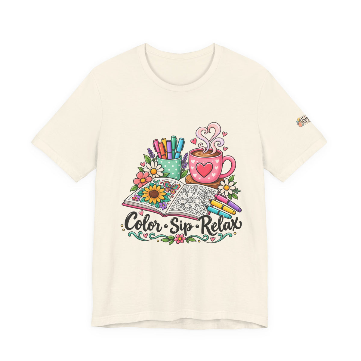Color Sip Relax Tee — Adult Coloring & Coffee Lover Shirt