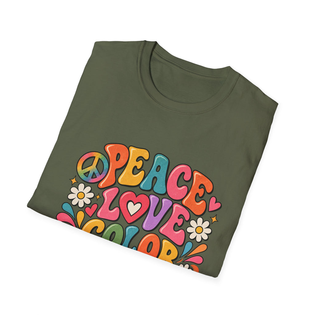 Peace Love Color Pencils T-Shirt — Retro Art Teacher & Artist Gift