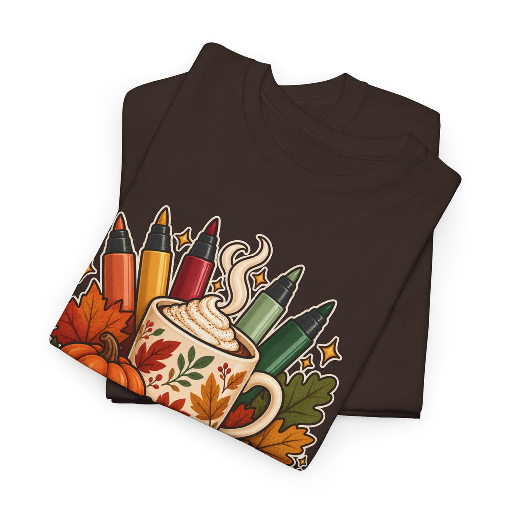Color, Sip & Give Thanks Tee — Thanksgiving Mug & Fall Art Lovers Shirt