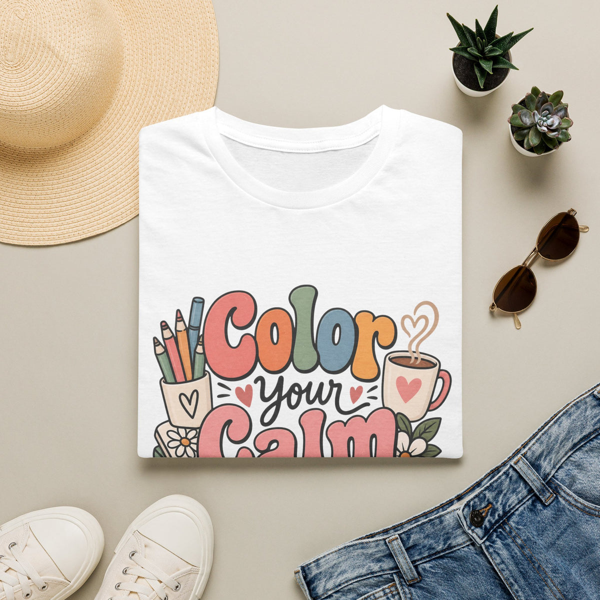 Color Your Calm T-Shirt — Relaxing Coloring Therapy Tee