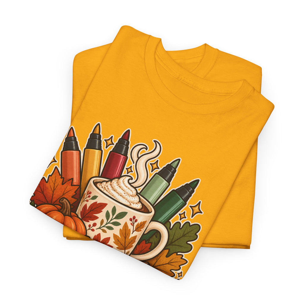 Color, Sip & Give Thanks Tee — Thanksgiving Mug & Fall Art Lovers Shirt