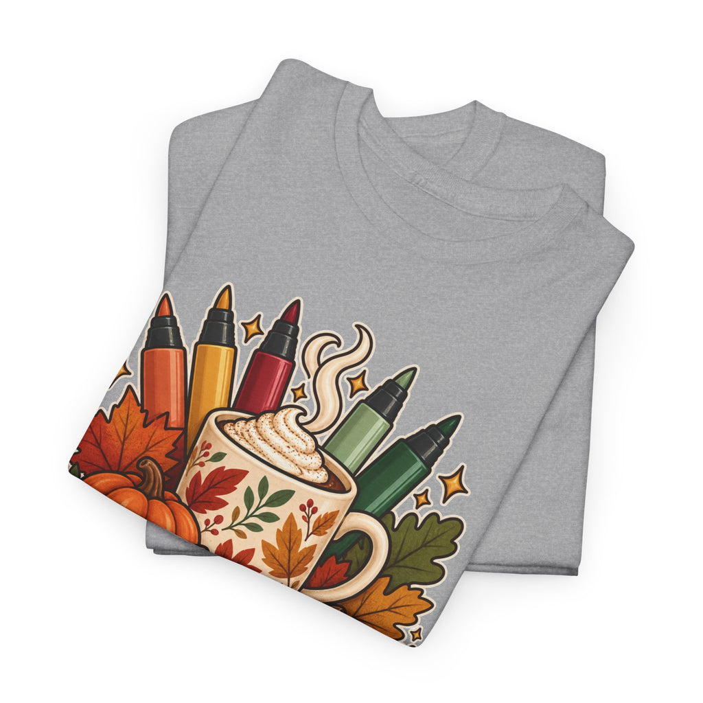 Color, Sip & Give Thanks Tee — Thanksgiving Mug & Fall Art Lovers Shirt