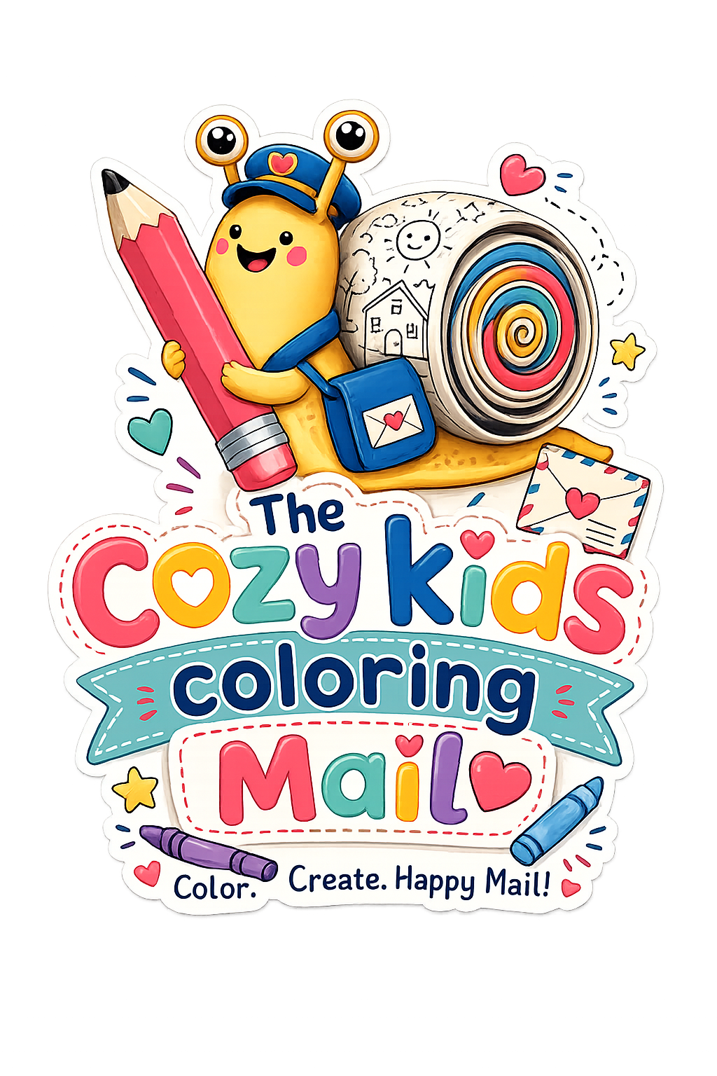 Kids Cozy Coloring Happy Mail | Screen-Free Coloring and Activity Pack