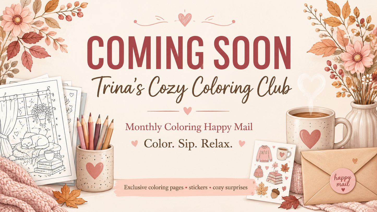 Monthly Cozy Happy Mail Subscription, Sticker and Art Print, Pen Pal Letter, Self-Care Gift, Snail Mail Surprise