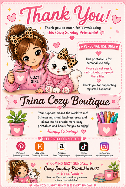 🌸 Cozy Sunday Printable #001 – Coloring Time