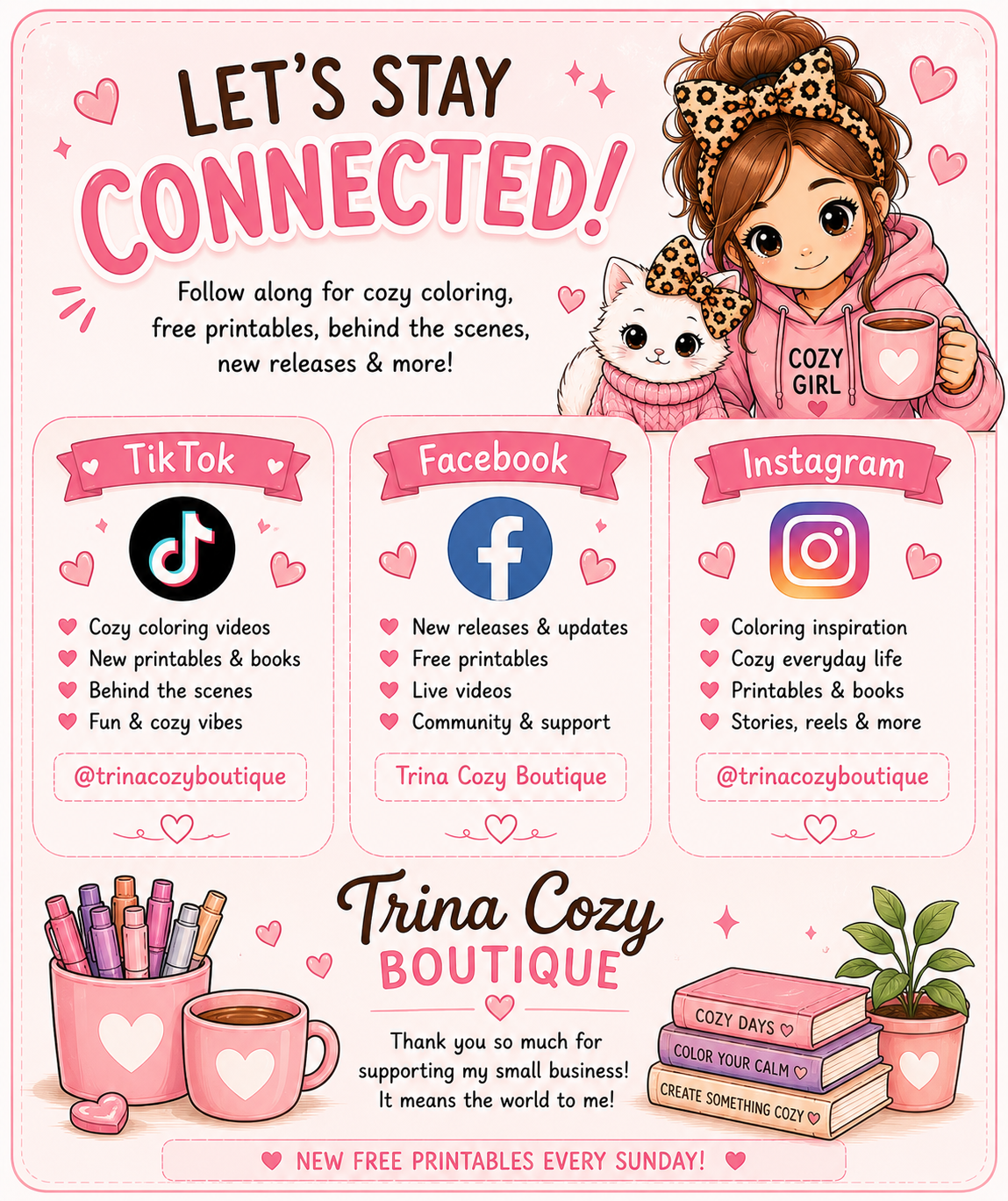 🌸 Cozy Sunday Printable #001 – Coloring Time