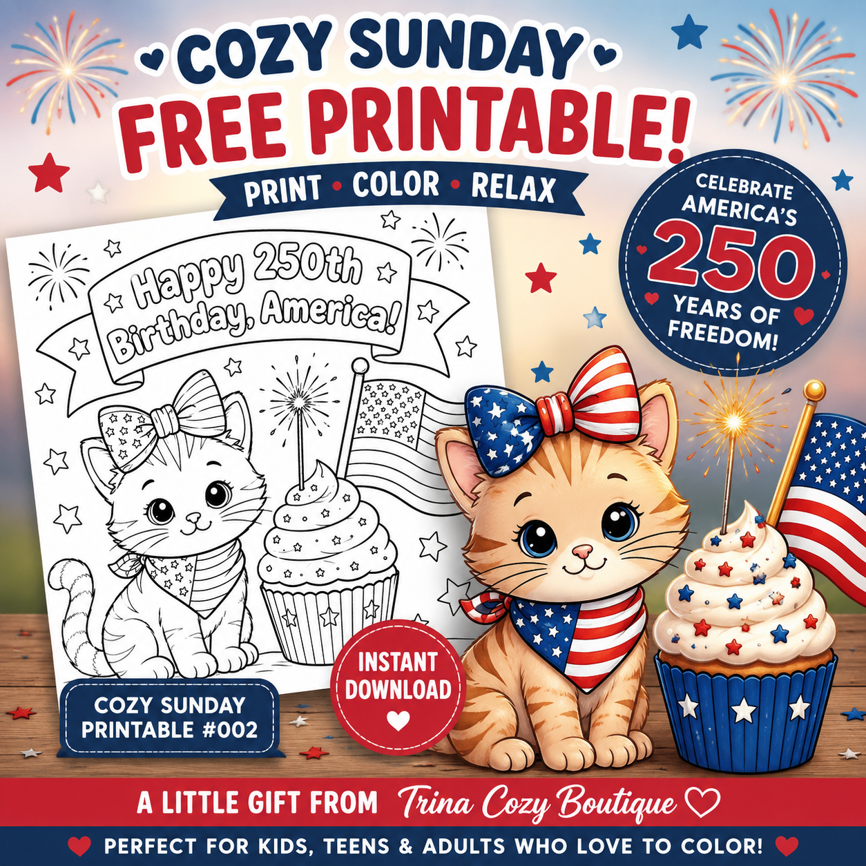 🇺🇸 Cozy Sunday Printable #002