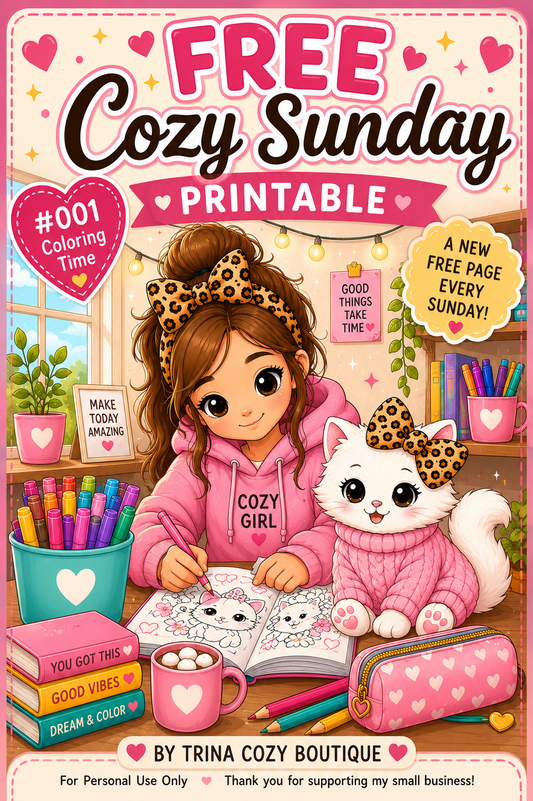 🌸 Cozy Sunday Printable #001 – Coloring Time