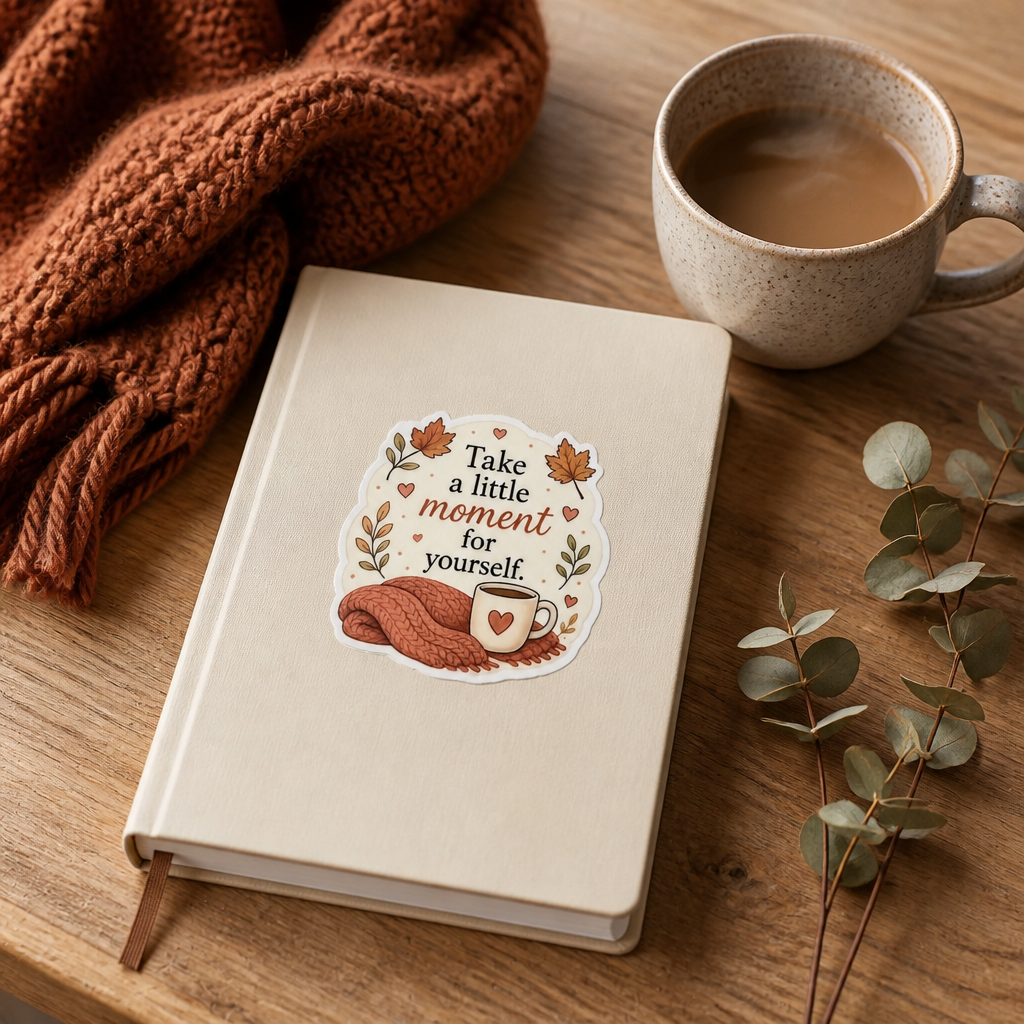September Sticker, Take a little moment for your self - 3' Cozy Fall Sticker