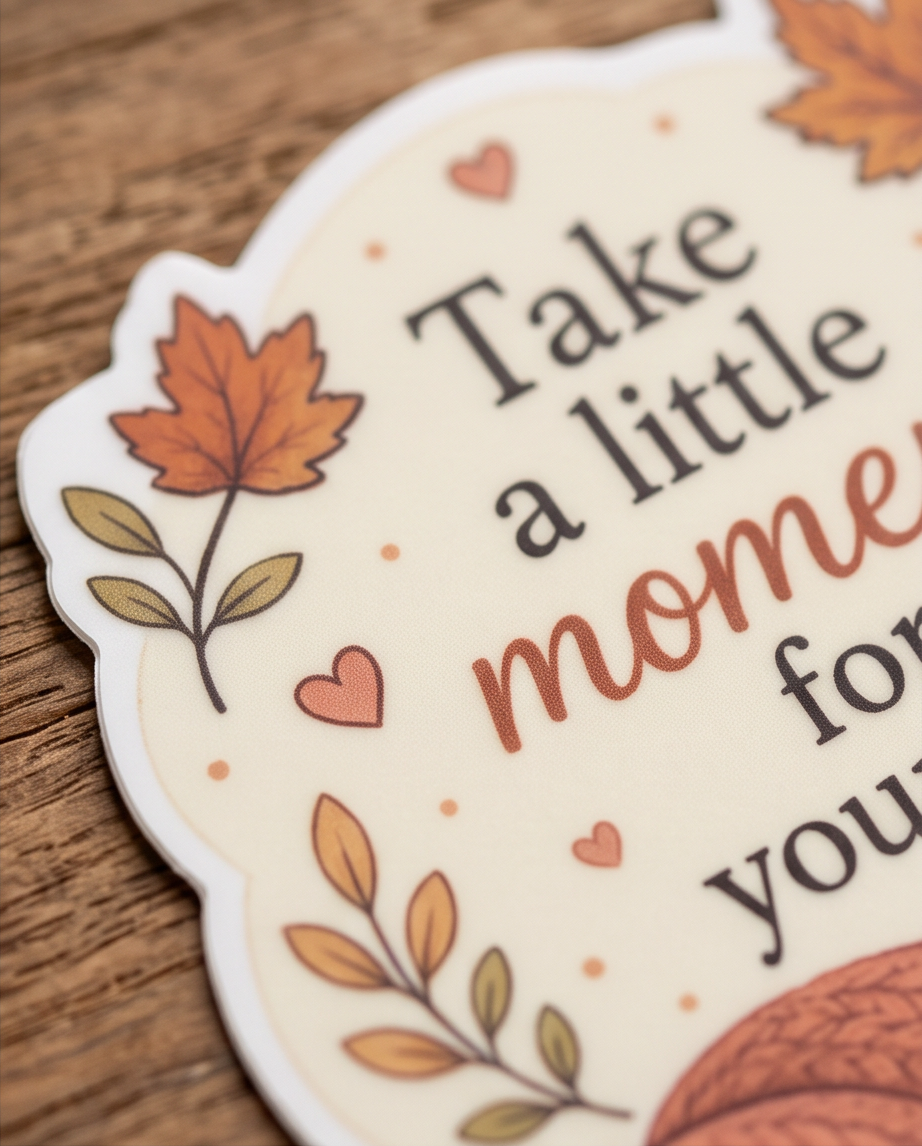 September Sticker, Take a little moment for your self - 3' Cozy Fall Sticker