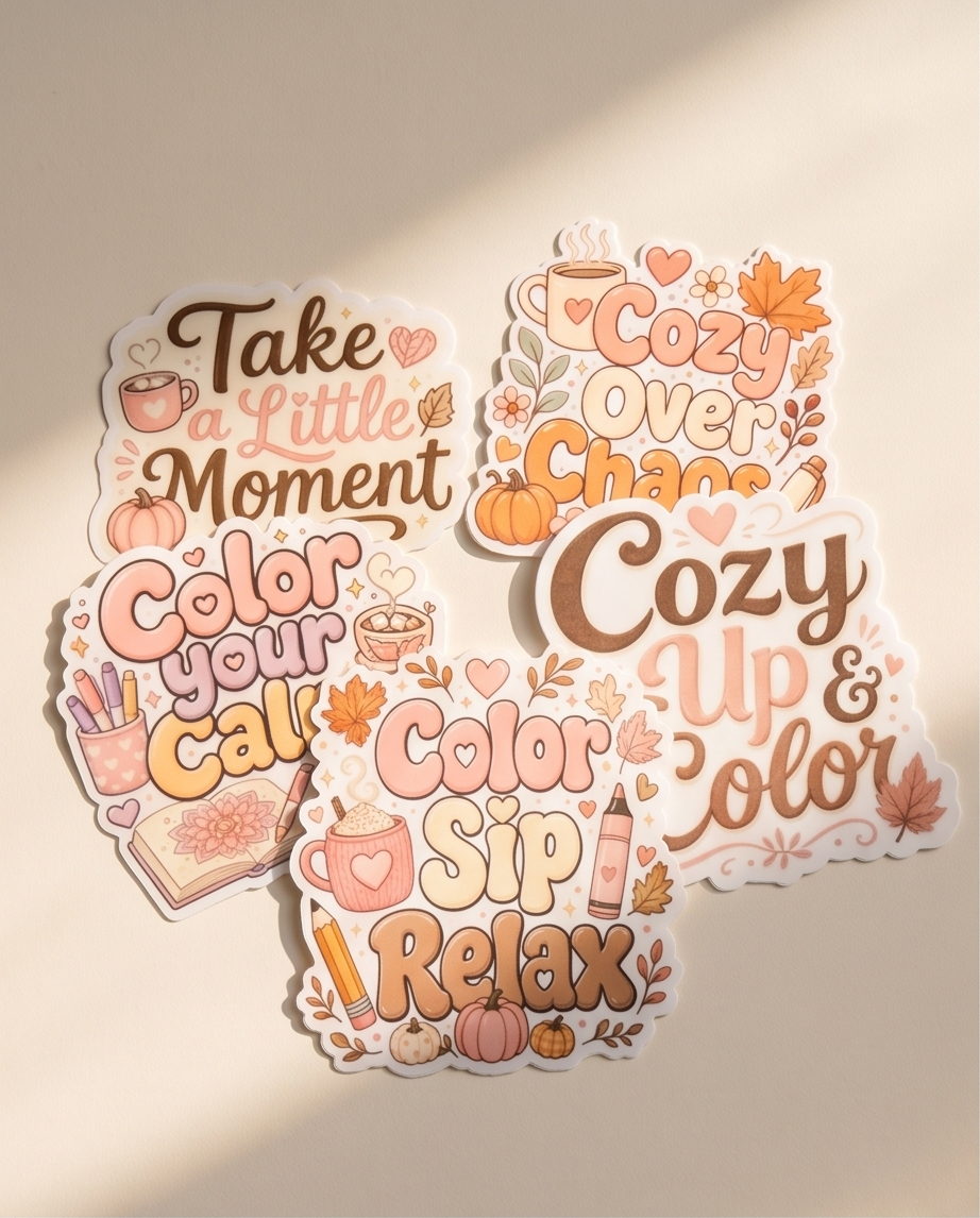 The Cozy Coloring Sticker Bundle
