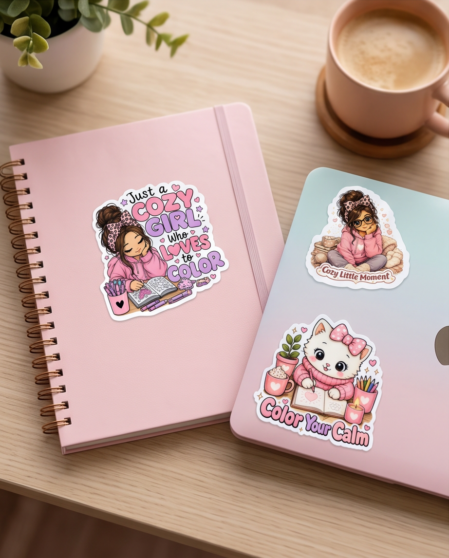 The Cozy Coloring Sticker Bundle