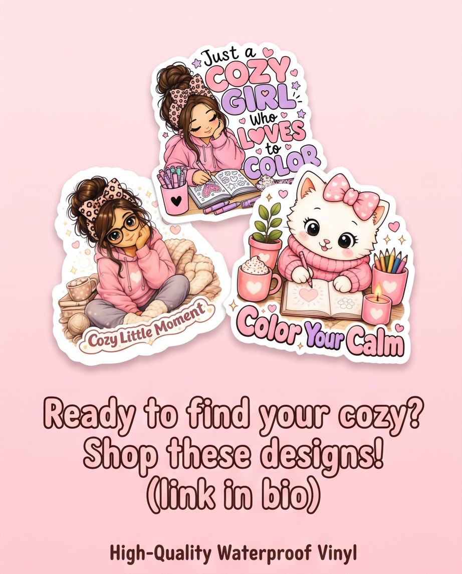 The Cozy Coloring Sticker Bundle