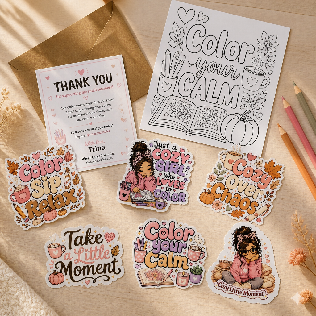 The Cozy Coloring Sticker Bundle